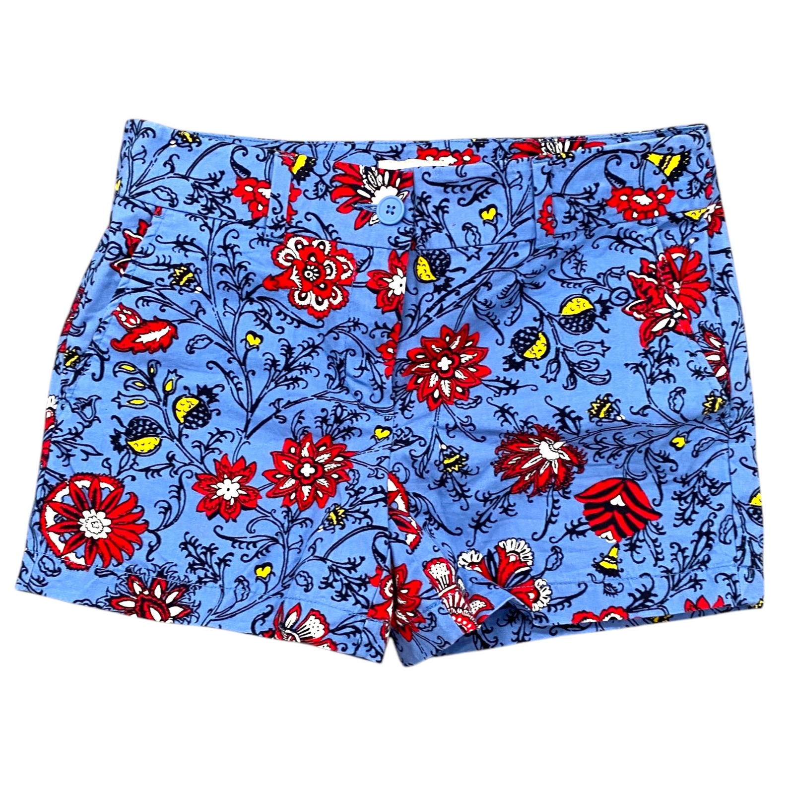 Loft Outlet Floral Print 4" Shorts Blue Red Yellow Size 2